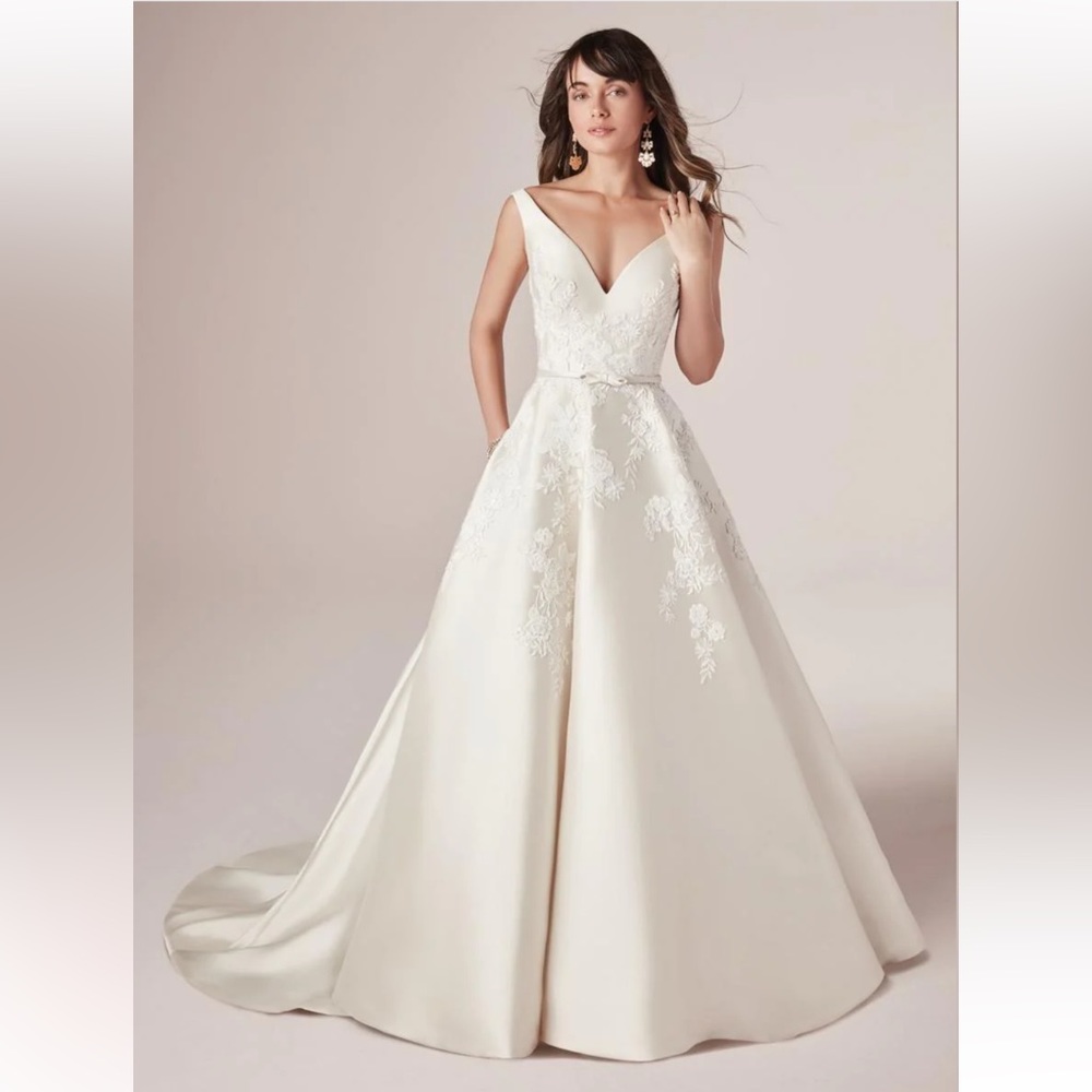Size 18 Rebecca Ingram mikado a-line wedding gown